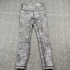 Lululemon Pants Womens 6 Gray Black Speckled High Rise Leggings Yoga Athletic